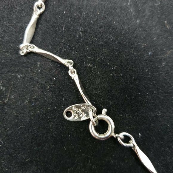 Dainty Signed Napier Silver Necklace Large Bar - Picture 5 of 5